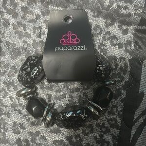 Paparazzi Bold Black and Silver Statement Bracelet